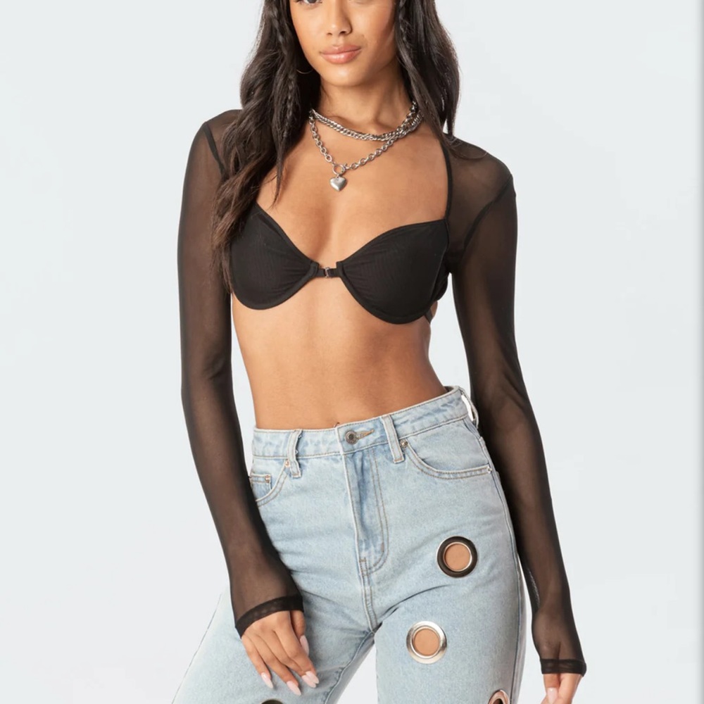 Edikted Lin Mesh Bra Top
